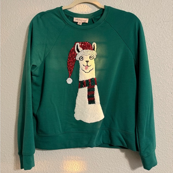 Green Llama Christmas Sweater - Picture 1 of 2